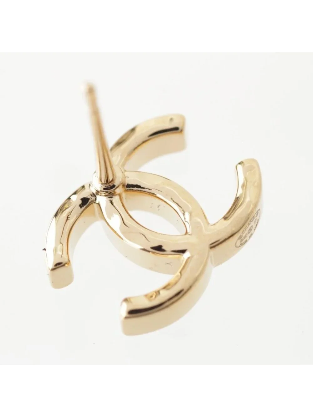 Chanel CC Logo Earrings Gold